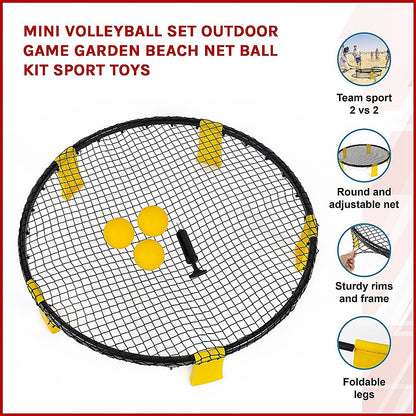 Mini Volleyball Set Outdoor Game Garden Beach Net Ball Kit Sport Toys