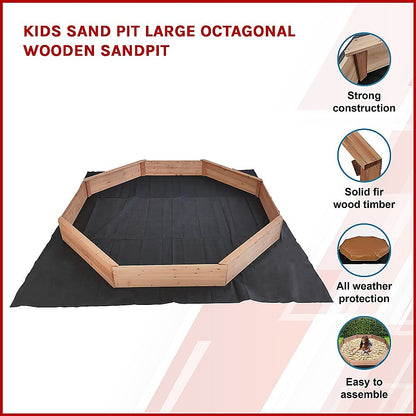 Kids Sand Pit Large Octagonal Wooden Sandpit